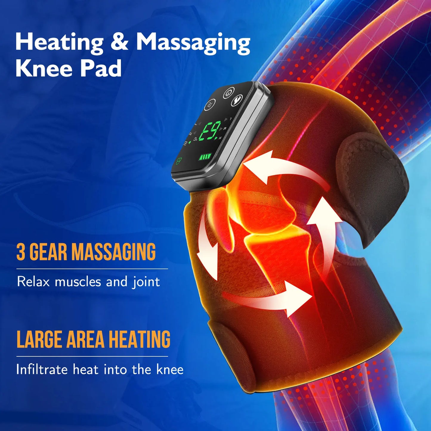 Rechargeable Heating Shoulder Pads Adjustable Shoulder Heating Belt Unisex 3 Level Vibration Heating Shoulder Brace Support Wrap