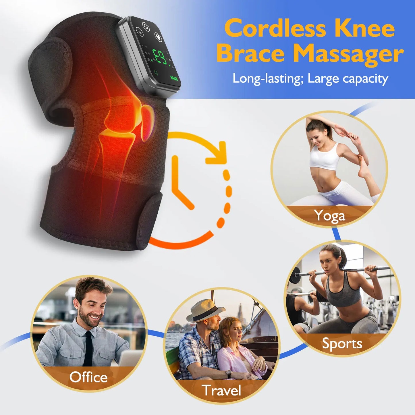 Rechargeable Heating Shoulder Pads Adjustable Shoulder Heating Belt Unisex 3 Level Vibration Heating Shoulder Brace Support Wrap