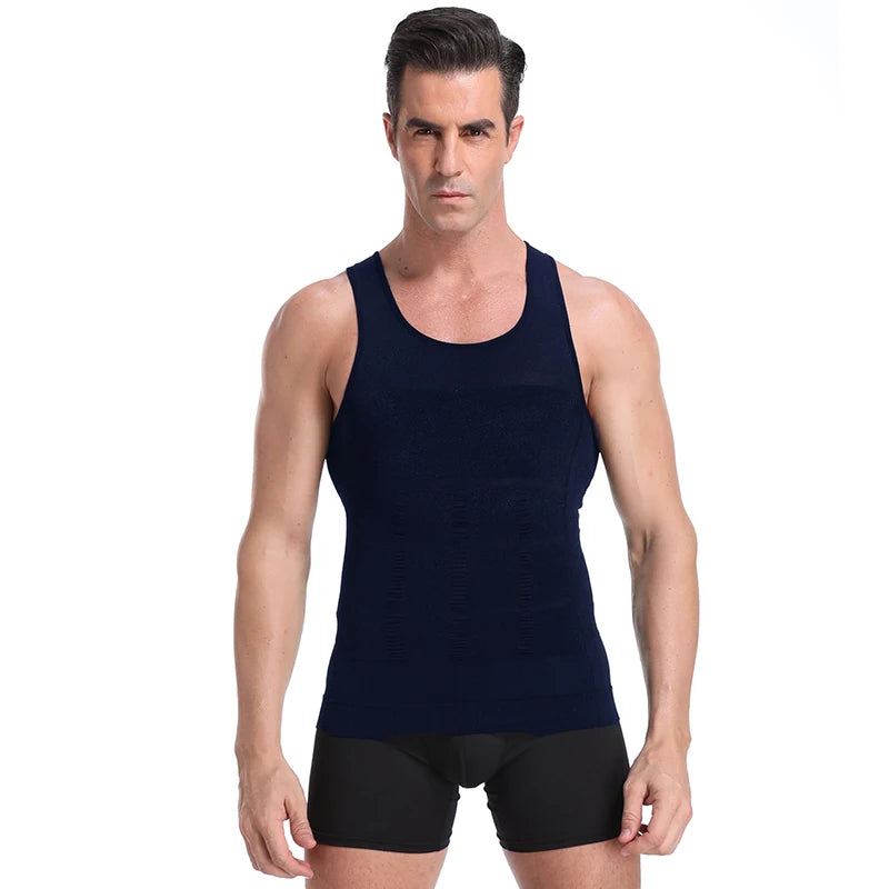 Be-In-Shape Men's Slimming Vest Body Shaper Belly Control Posture Gynecomastia Compression Shirt Underwear Waist Trainer Corset