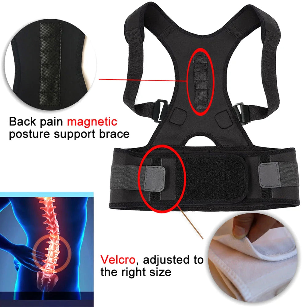 Magnetic Therapy Posture Corrector. Brace, shoulder, back supporter belt