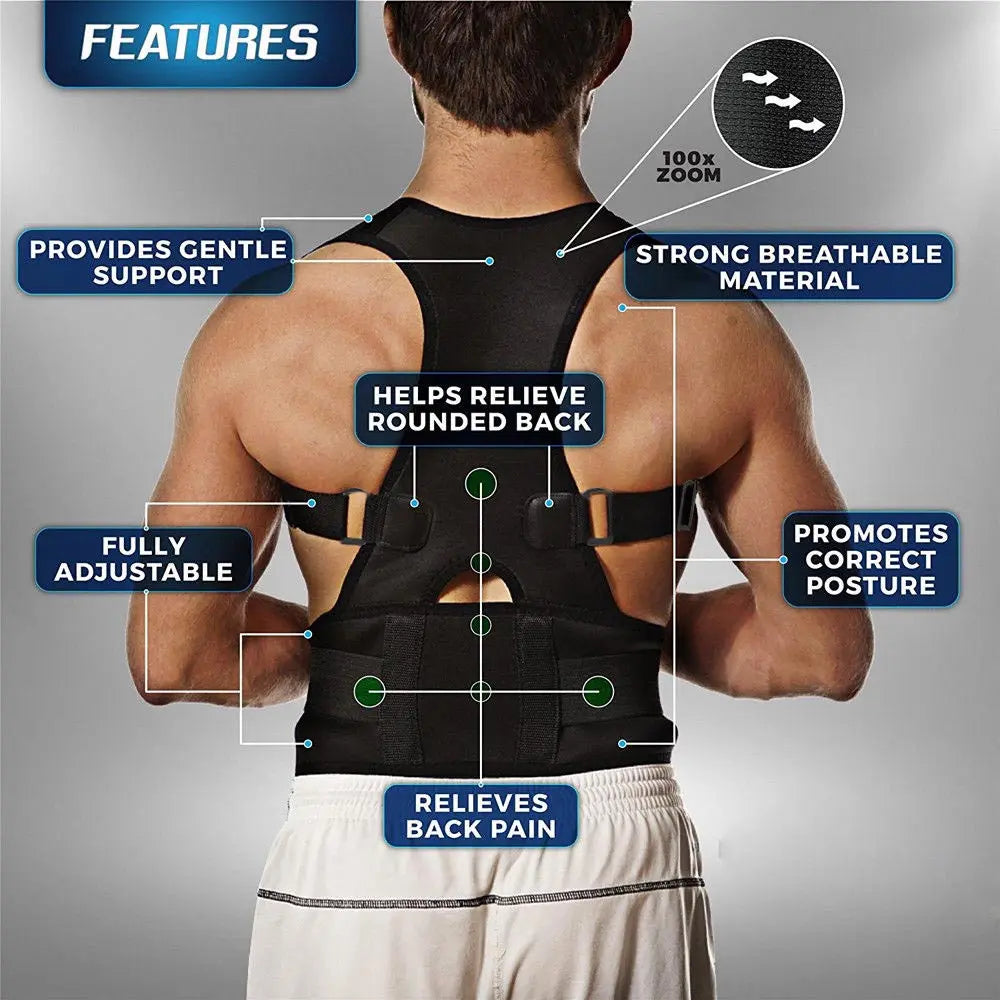 Magnetic Therapy Posture Corrector. Brace, shoulder, back supporter belt