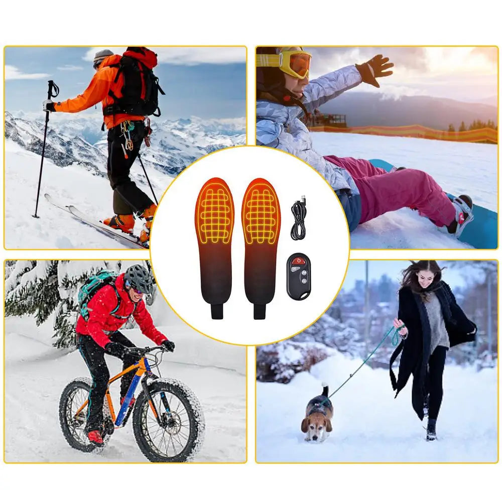 Heated Insoles Battery Rechargeable Heating Insoles Long-lasting Heated Insoles Electric Heated Insoles with Remote Control