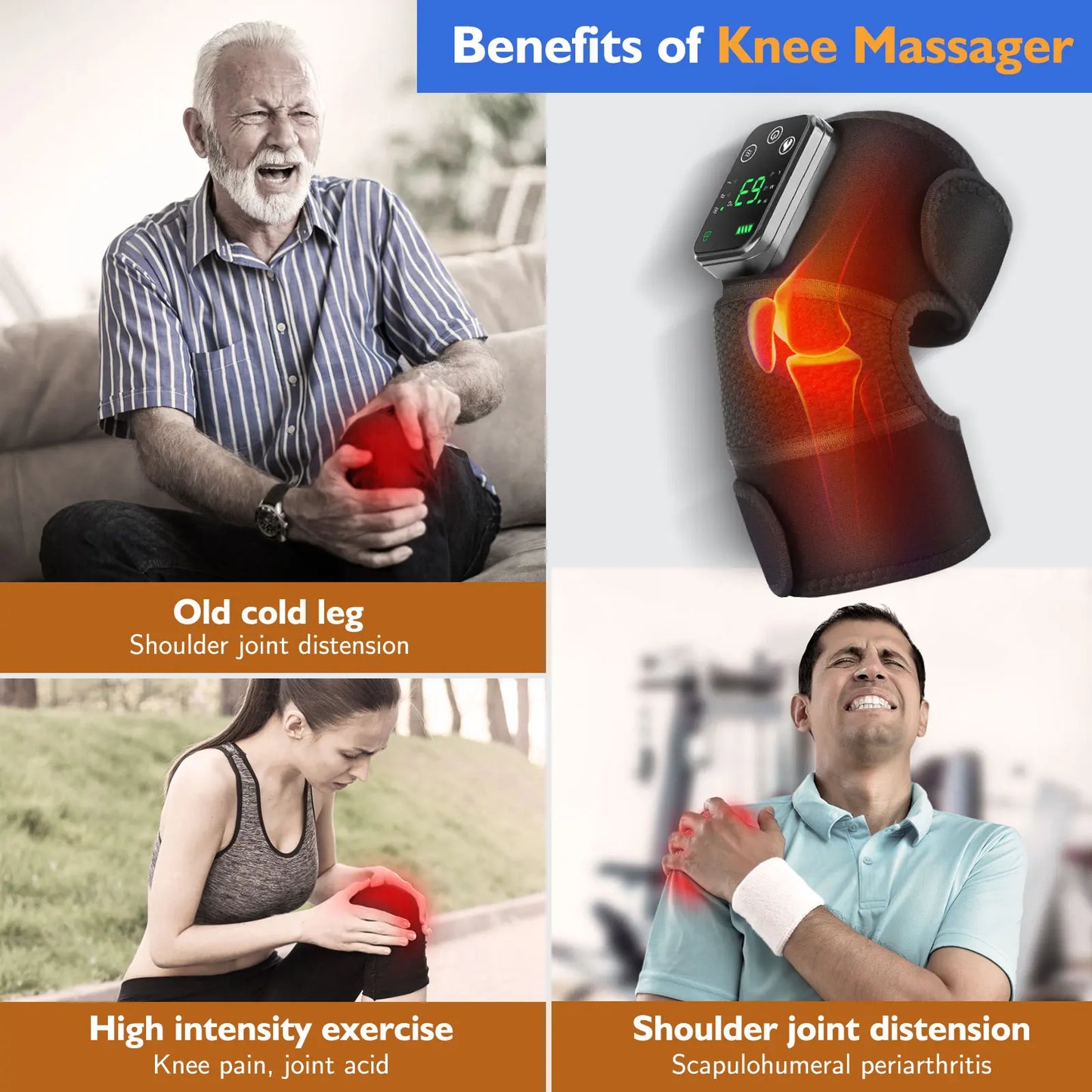 Rechargeable Heating Shoulder Pads Adjustable Shoulder Heating Belt Unisex 3 Level Vibration Heating Shoulder Brace Support Wrap