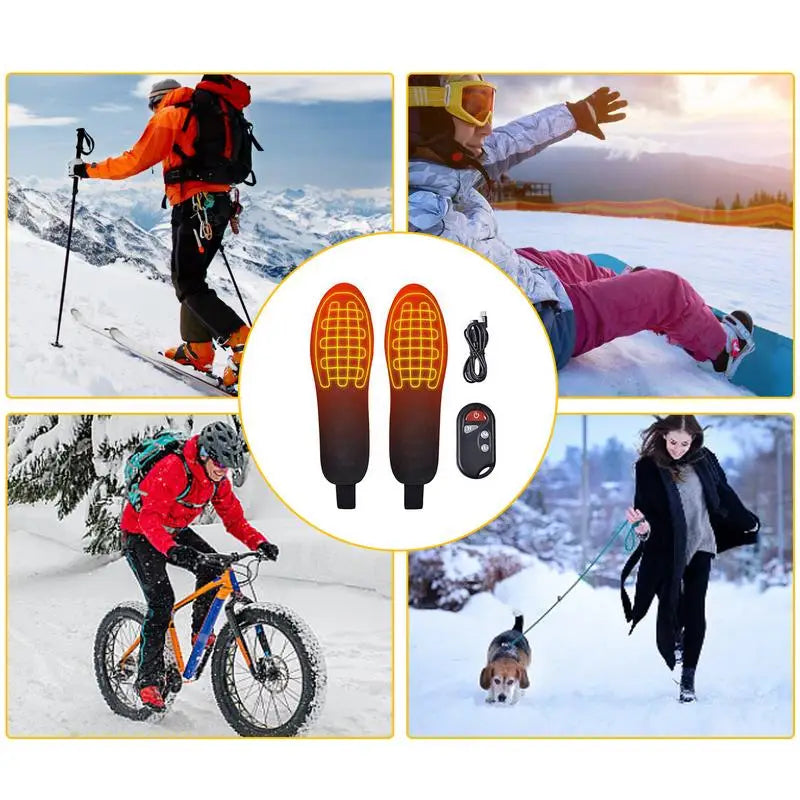 Heated Insoles Battery Rechargeable Heating Insoles Long-lasting Heated Insoles Electric Heated Insoles with Remote Control