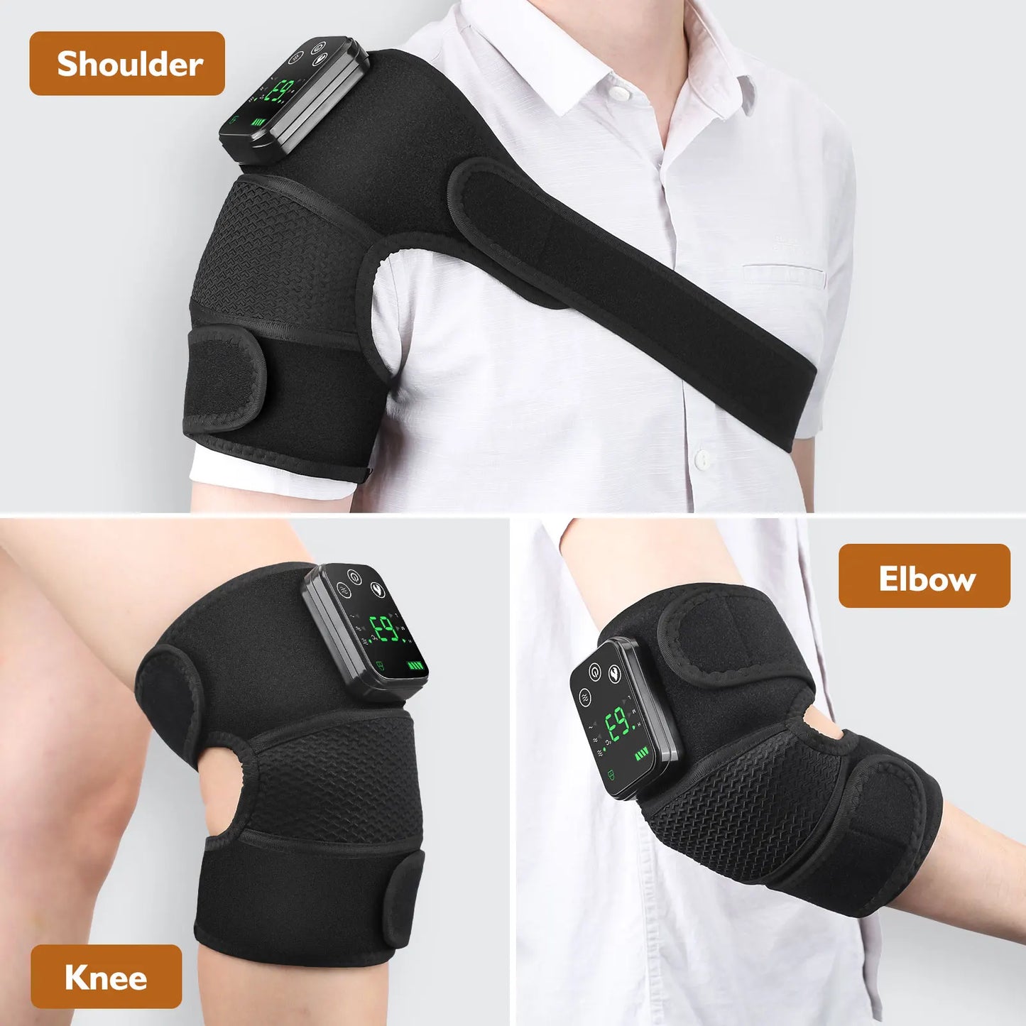 Rechargeable Heating Shoulder Pads Adjustable Shoulder Heating Belt Unisex 3 Level Vibration Heating Shoulder Brace Support Wrap