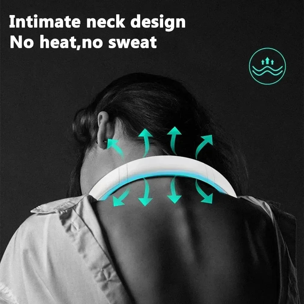 New Mini Neck Fan Portable Bladeless Hanging Neck 1200mAh Rechargeable Air Cooler 3 Speed Mini Summer Sports Fans Waist fan Fan